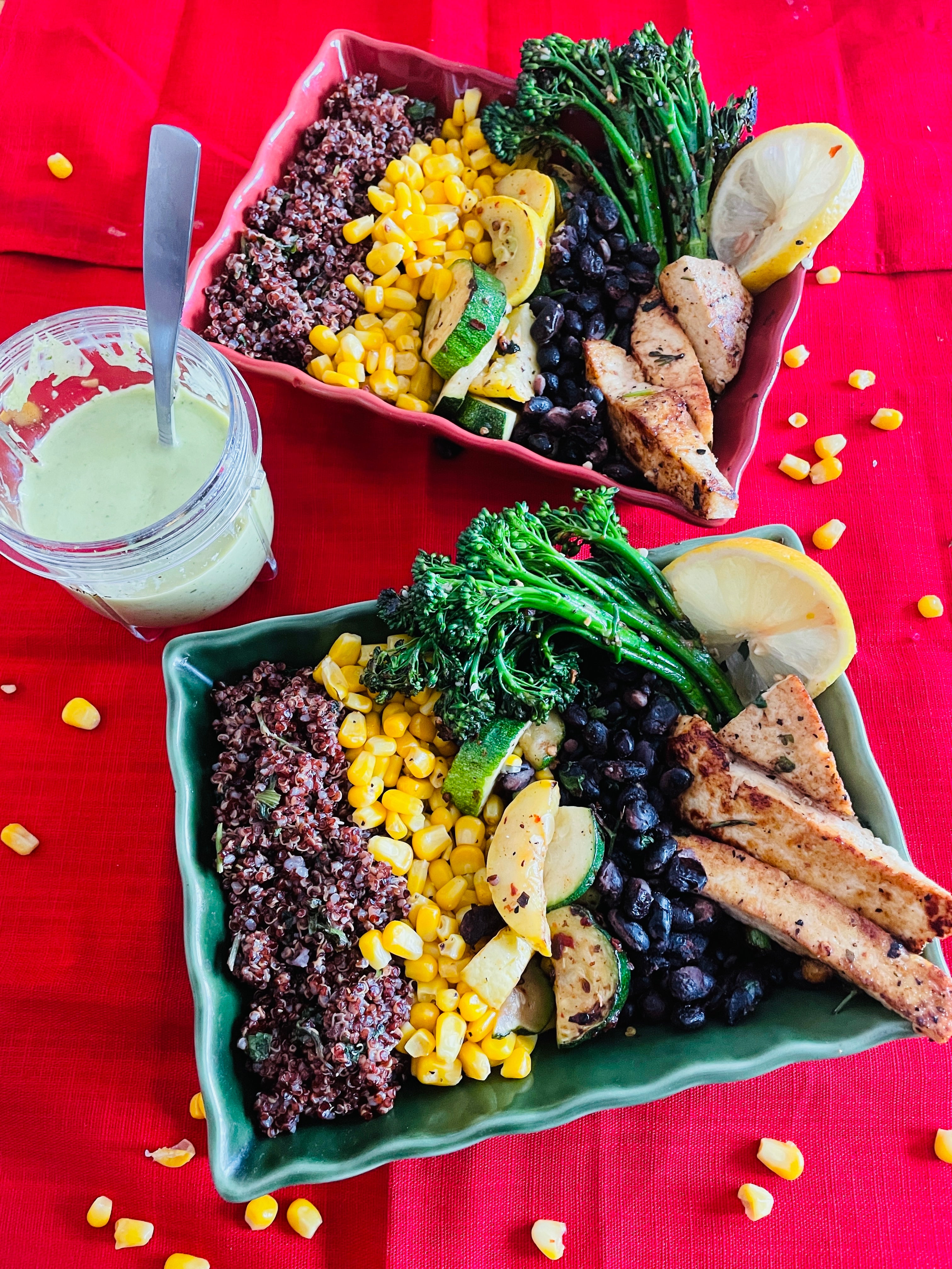 Healthy power bowl with mix vegetables